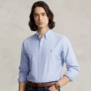 Polo by Ralph Lauren Classic Fit Oxford Button Down Blue Grey Men's Large